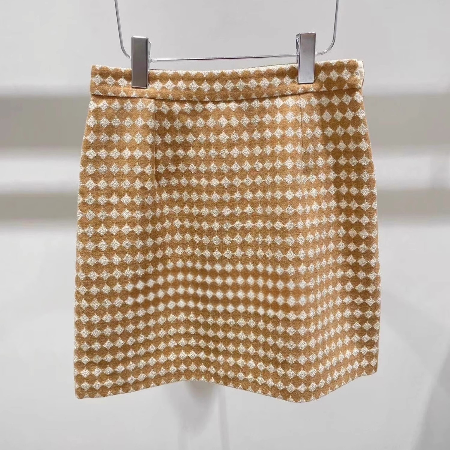 1H4S208吊牌2590元D高地素专柜正品2023冬女士银葱格子半裙