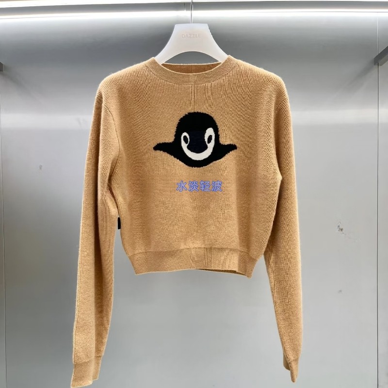 2I3E448吊牌1599大地素DAZZLE专柜正品2024秋女士小企鹅头毛衫火