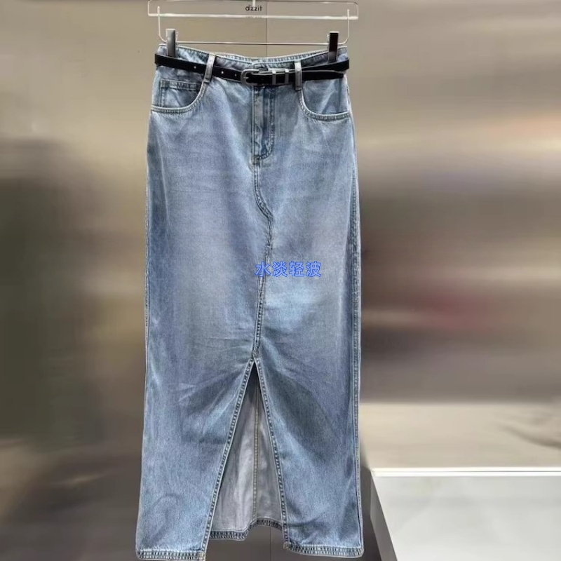 3I3RI21吊牌935小地素dzzit专柜正品2024秋女士牛仔长裙火