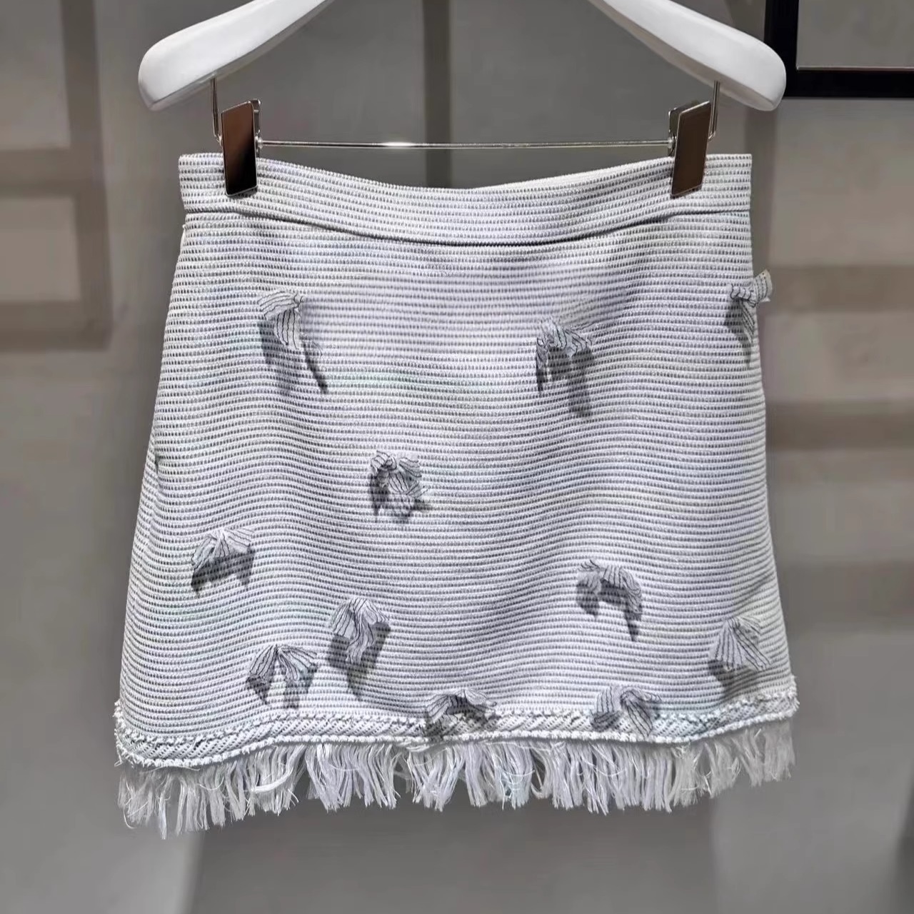 1H4S207吊牌2590元D高地素专柜正品2023冬女士银葱粗花呢半裙