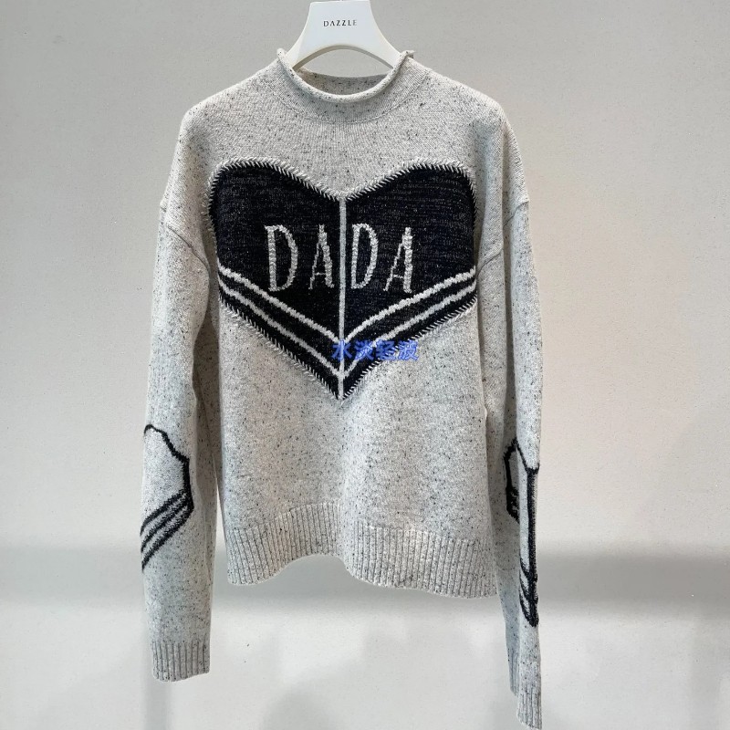 2I4E465吊牌1999大地素DAZZLE专柜正品2024冬DADA重工爱心毛衫火