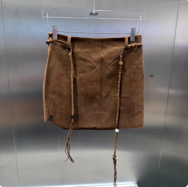 3J3S201吊牌835小地素dzzit专柜正品2025秋三波女黄褐色短半裙