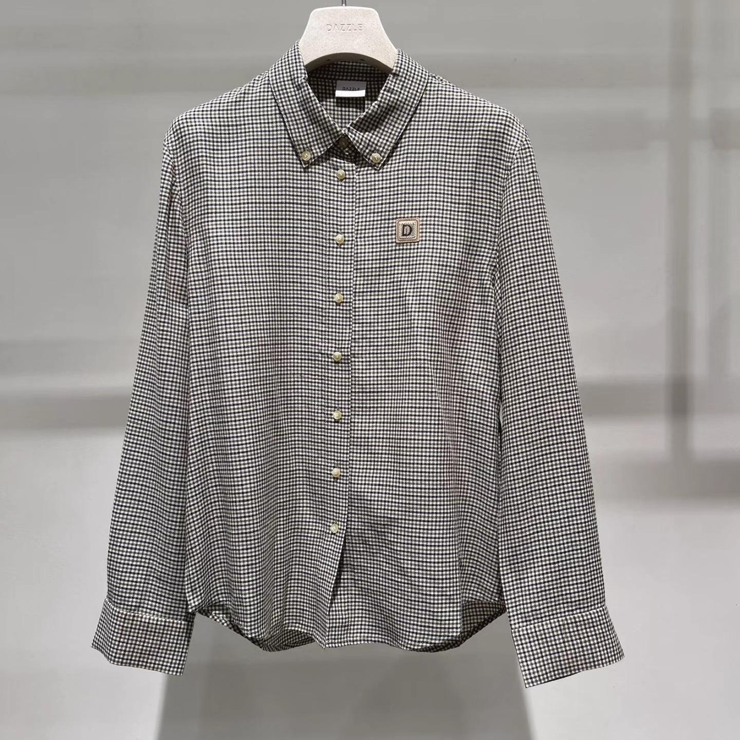 2J4C411吊牌1399大地素DAZZLE专柜正品2025冬女长袖衬衫