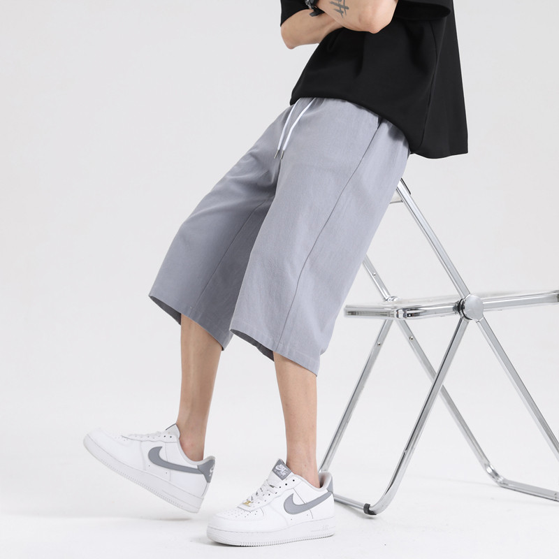 纯棉短裤男七分裤夏季薄款宽松直筒休闲中裤子夏天运动7分裤高弹,男装,休闲裤,淘宝优惠券,粉丝福利购,淘宝优惠卷