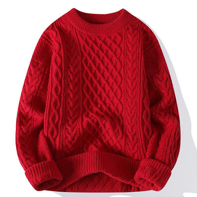 本命年毛衣大红色针织衫外套