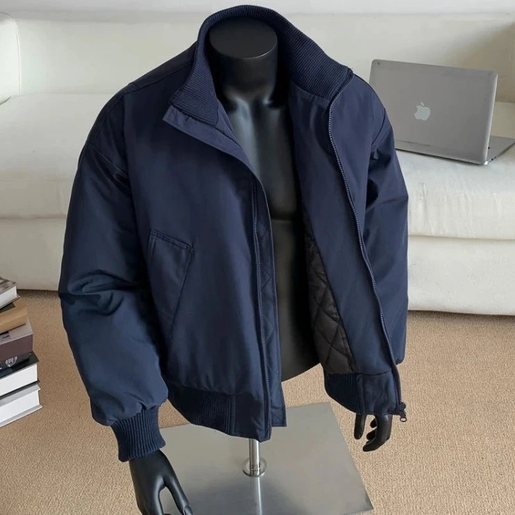 cleanfit藏蓝色飞行夹克棉服男冬季加厚美式短款外套立领棉衣男生,男装,夹克,淘宝优惠券,粉丝福利购,淘宝优惠卷