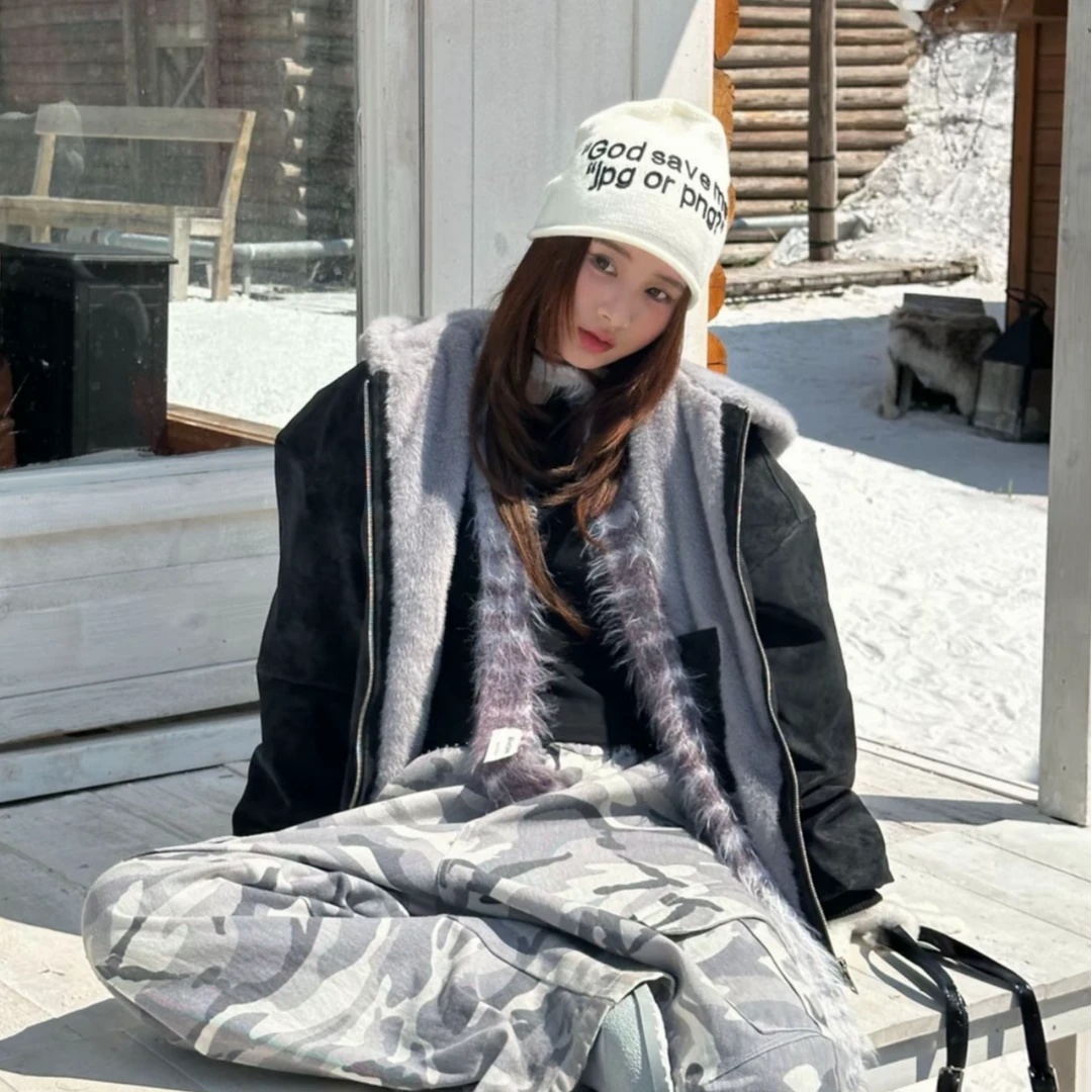 荔枝纹皮座山雕加绒夹棉连帽棉服