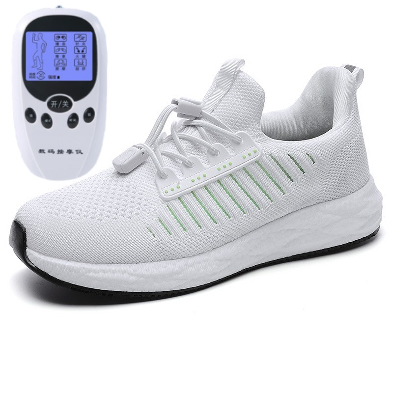 足部磁疗按摩鞋力老年休闲鞋防滑电脉冲按能量鞋男女防水旅游鞋男