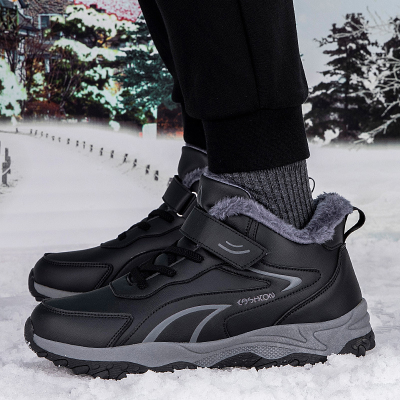 秋冬加绒中老年健步鞋男户外鞋