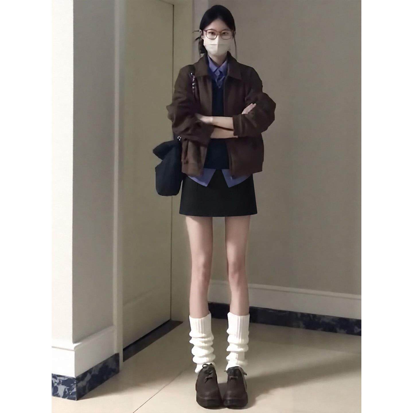 黑色包臀半身裙女2026秋季新款高腰显瘦半裙a字裙小个子毛呢短裙