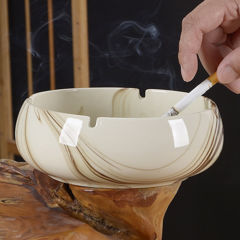 特大号陶瓷烟灰缸轻奢办公室中式家用客厅酒店商用桌面轻奢烟灰缸
