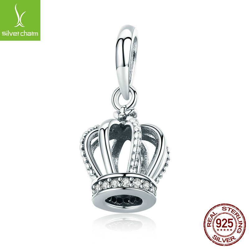 纯银夏季s925典雅皇冠吊坠DIY配件魅力个性项链吊坠饰SCC781