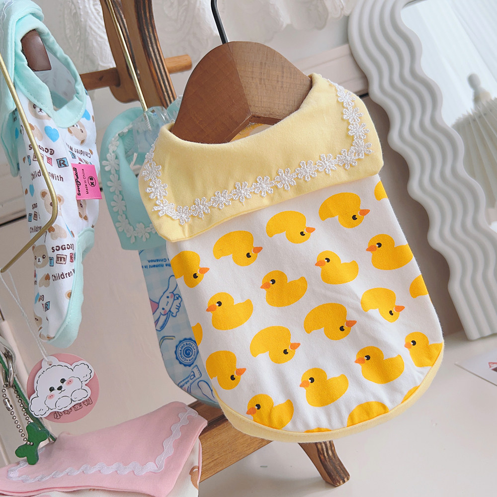 海军领卡通印花纯棉背心宠物狗狗泰迪约克夏比熊猫咪春夏背心 棉