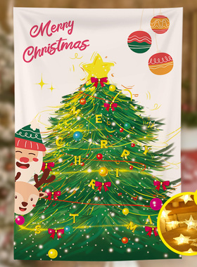 圣诞装饰品挂布圣诞树画布背景布拍照道具客厅餐厅装扮挂件氛围感