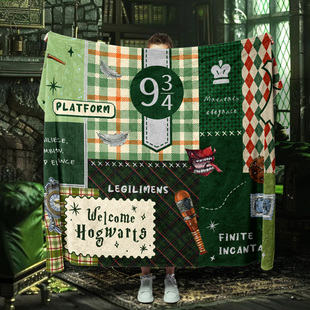 饰可定制礼物 魔法哈利波特毛毯午睡加厚毯网红房间装 斯莱特林