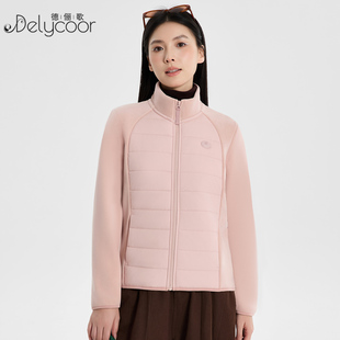 立领拉链云感气绒服外套女秋冬摇粒绒拼接内胆加厚绵羊毛棉服上衣