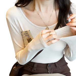 低领打底衫女薄款内搭莫代尔上衣