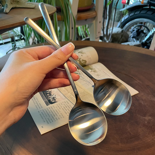 【出德国 贵族体验】18/10不锈钢圆头更汤匙主餐更韩式长柄汤匙