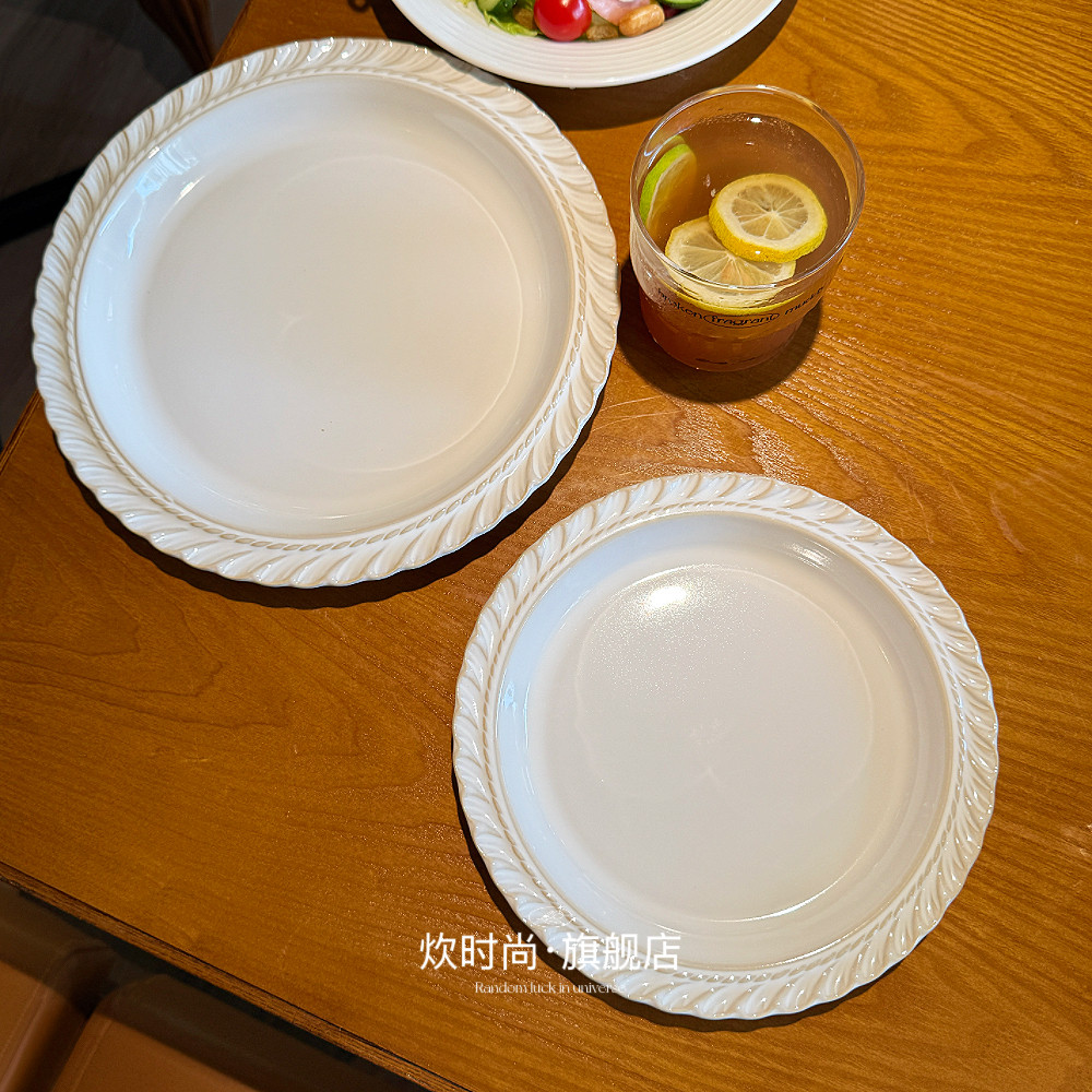 直接把我拿捏住了～ins风法式复古陶瓷盘甜品盘点心盘蛋糕西餐盘,餐饮具,盘,淘宝优惠券,粉丝福利购,淘宝优惠卷