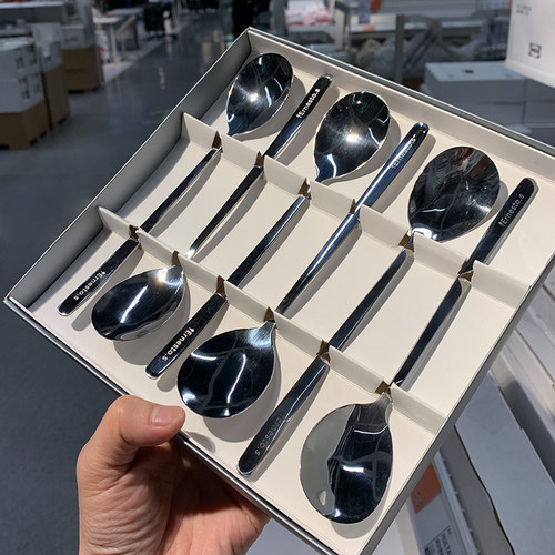 【出口德国！一盒6个高端盒装！工贸尾货】304不锈钢长柄勺子汤勺