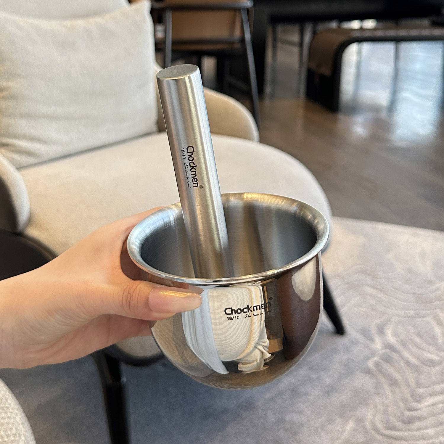 18-10不锈钢捣蒜器加厚实心