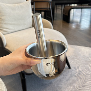 【出德国研磨小碗】加厚18-10不锈钢压蒜器实心中药研磨罐捣泥罐