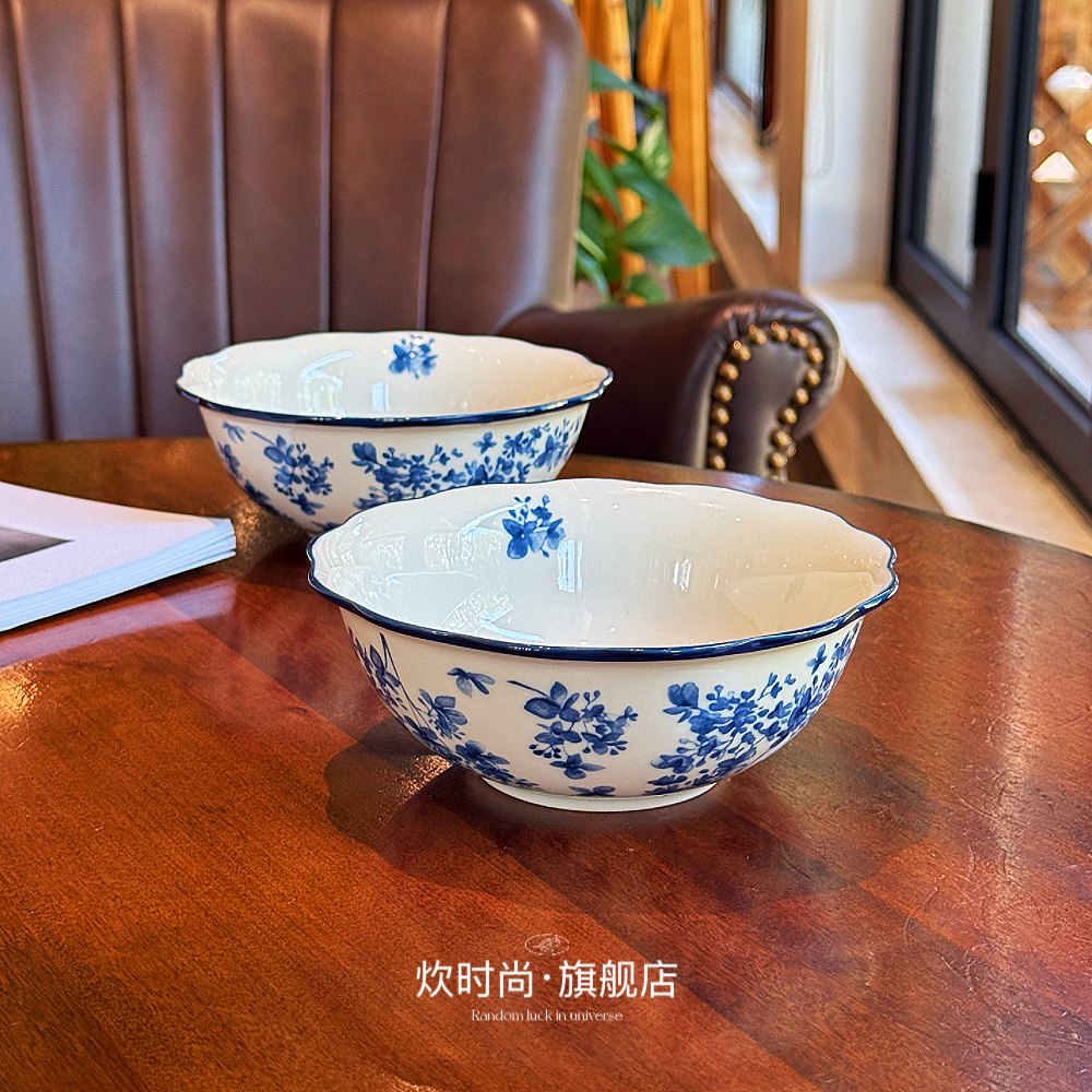 有钱人爱用的小碗！法式花边薰衣草陶瓷沙拉碗米饭碗甜品水果小碗