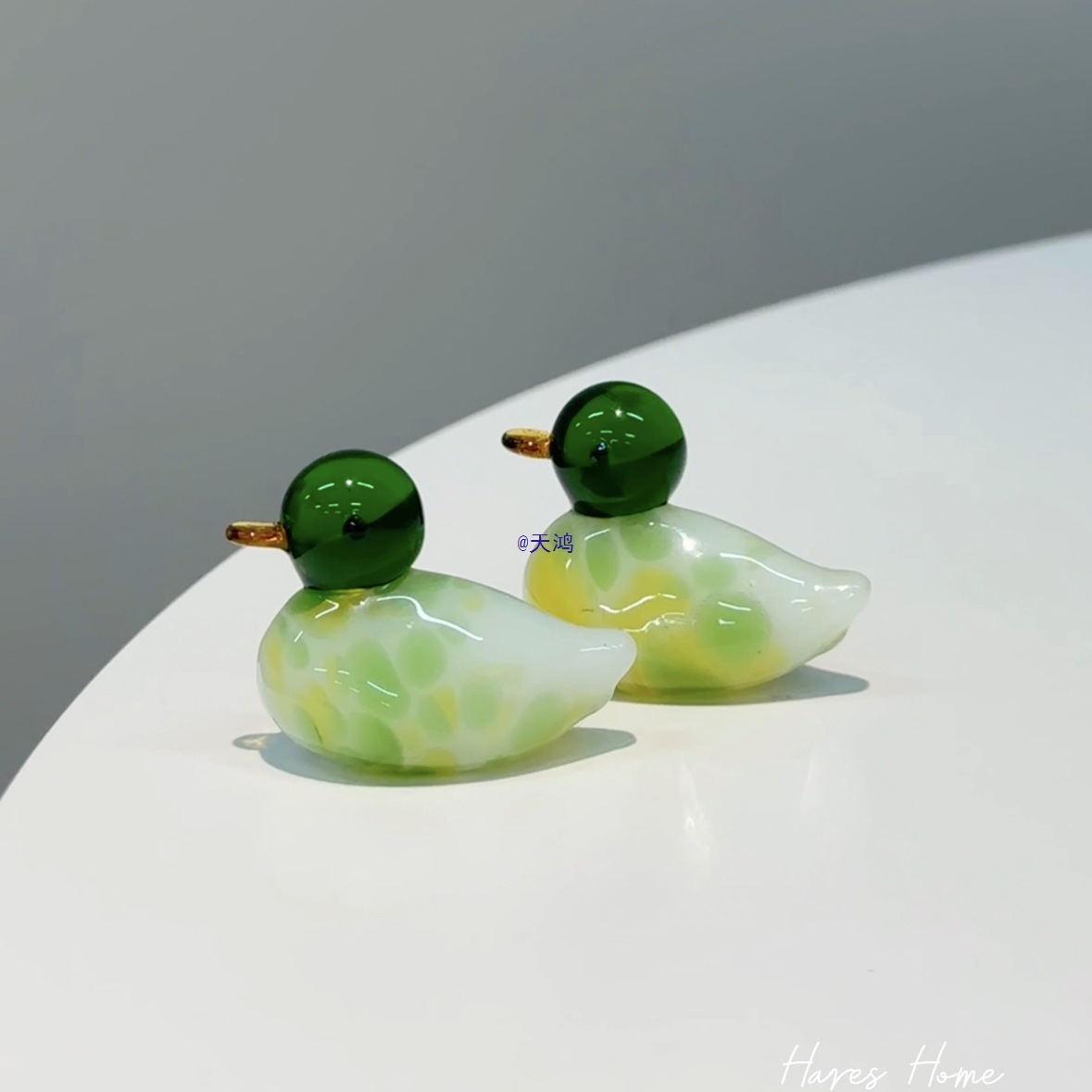 淄博琉璃工艺品摆件博山手工玻璃制品鸳鸯小鸭子礼物桌面装饰摆件