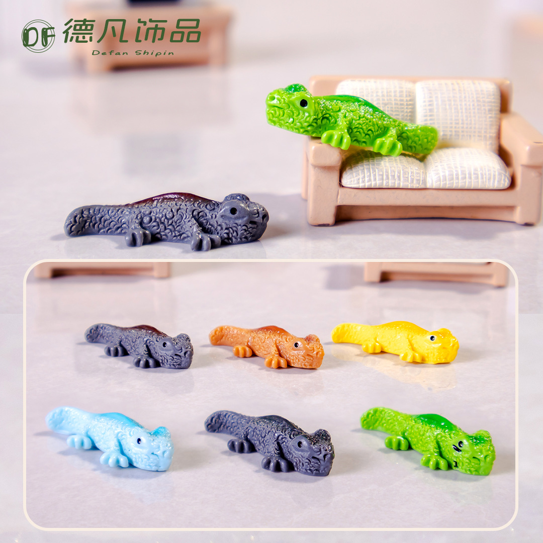 仿真动物蜥微景观手工摆件办公室装饰车载桌面树脂工艺品配件饰品