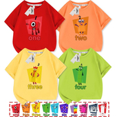 t恤男女童夏季 新款 numberblocks数字积木衣服儿童短袖 洋气上衣潮6