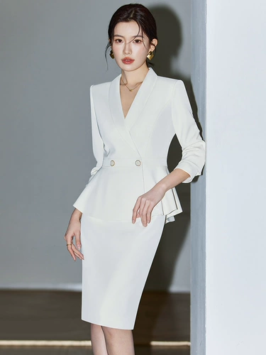 Элитный комплект, демисезонный пиджак классического кроя, для салонов красоты, осенний сезон