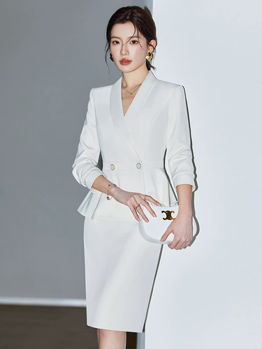 Элитный комплект, демисезонный пиджак классического кроя, для салонов красоты, осенний сезон