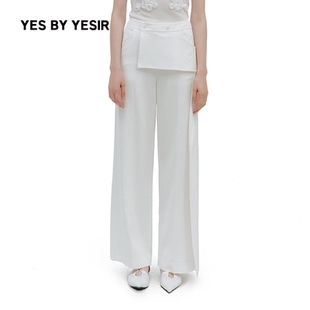 裤 YESIR叶谦原创设计师2026春夏新款 直筒裤 子 禅动飘片西裤 YES