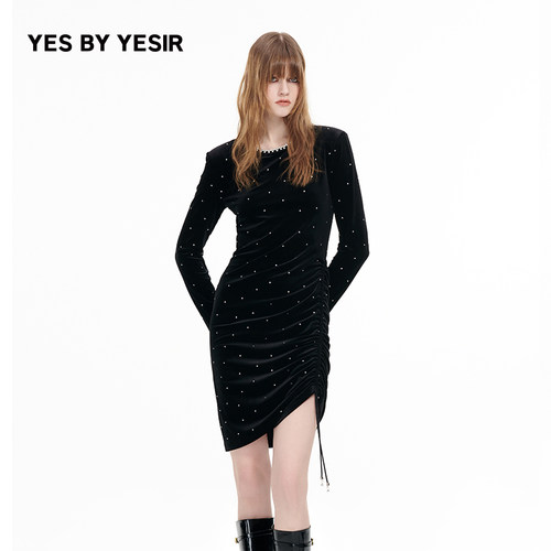 芭蕾舞会抽绳烫钻连衣裙