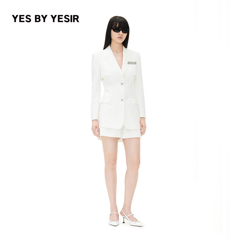 YES BY YESIR叶谦原创设计秋冬女士轻解构醋酸西装套装