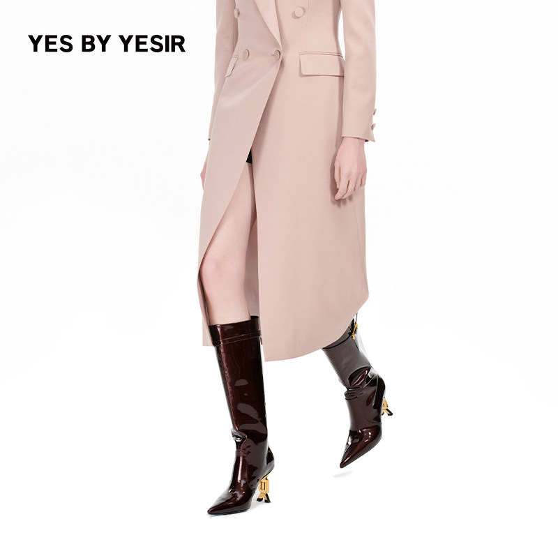 YESBYYESIR摩登直筒高跟靴
