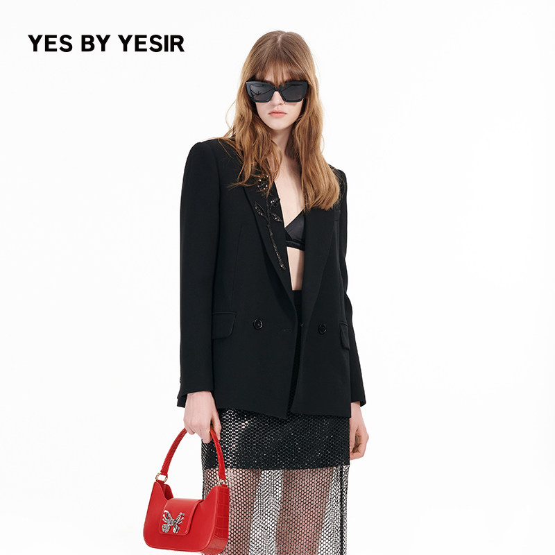 张碧晨同款YES BY YESIR叶谦原创设计秋重工镶钻玫瑰西服外套,女装/女士精品,西装,淘宝优惠券,粉丝福利购,淘宝优惠卷