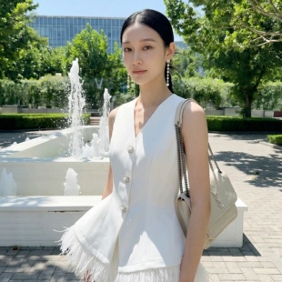 维多利亚伞摆羽毛马甲 YESIR叶谦原创设计师2026春夏新款 YES