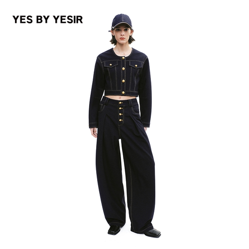 YESBYYESIR原色镰刀牛仔裤