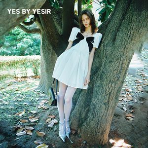 张紫宁同款YES BY YESIR叶谦原创设计夏芭蕾少女蝴蝶结连衣裙