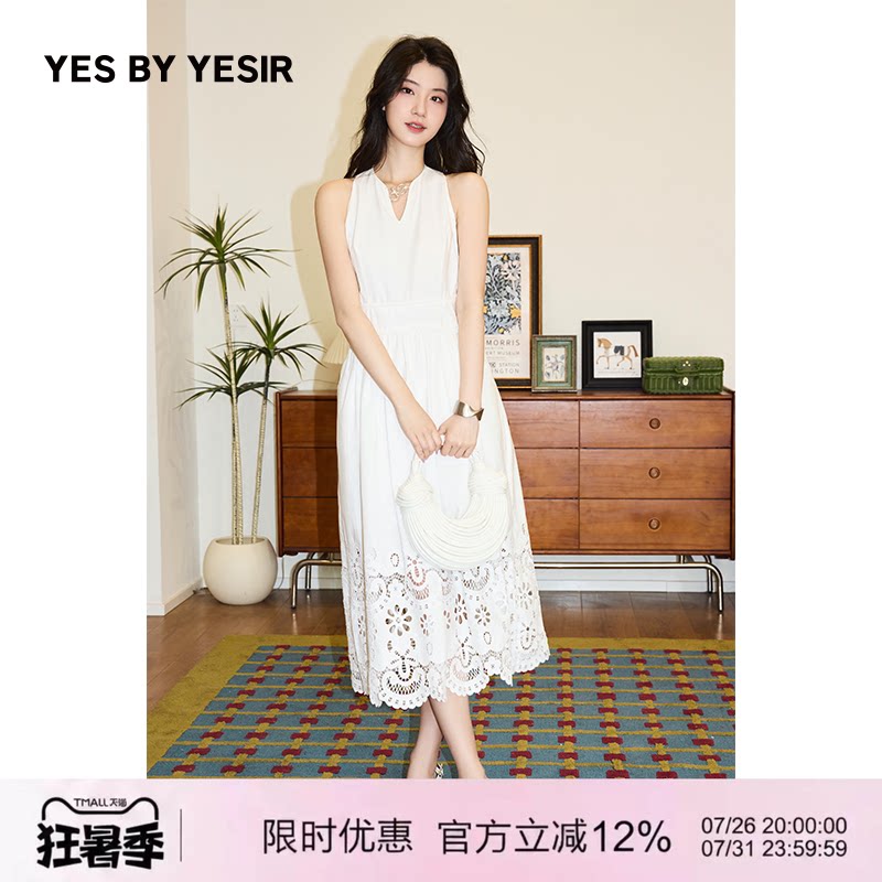 设计师原创南法庄园蕾丝连衣裙