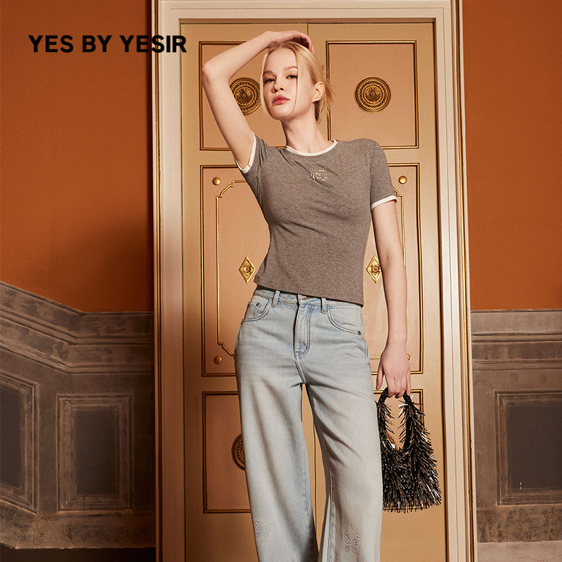 YBY星芒高周波工艺印花T恤