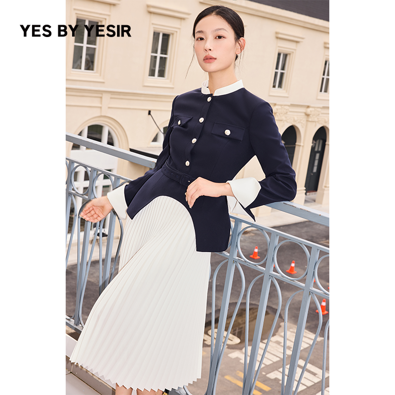 不规则下摆拼接浪漫褶皱连衣裙