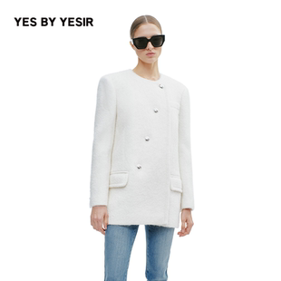 奢白云梯扣箱形毛呢外套 YESIR叶谦原创设计师2025年冬新款 YES