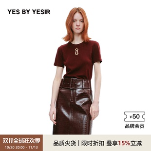 YES BY YESIR叶谦原创设计师年秋新款i人区短袖上衣圆领T恤
