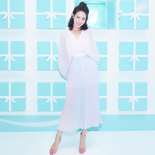 YESIR叶谦原创设计轻奢压褶长款 轻礼服 YES 左岸潇同款