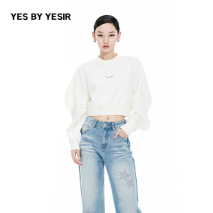 春日暖阳短卫衣 YESIR叶谦原创设计师修身 YES