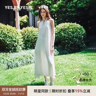 戚薇&卢昱晓同款YES BY YESIR叶谦设计师夏新款流光纱连衣裙