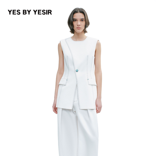 YESBYYESIR绿松石明线牛仔马甲