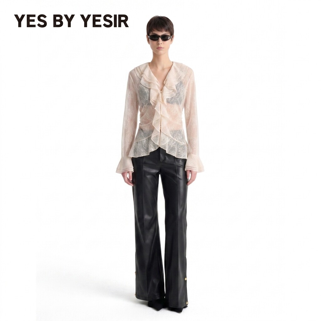 YESBYYESIR秋冬名媛蕾丝衬衫